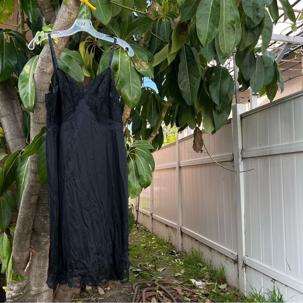 Vintage Vanity Fair black slip dress with Lace detailing